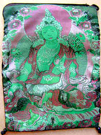 TAROT BAG WITH TARA ONE SIDE AND FANCY STRIPES ON REVERSE